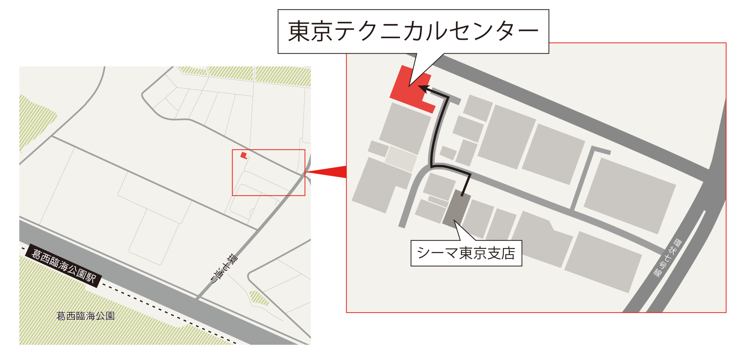 シーマ東京テクニカルセンター,地図